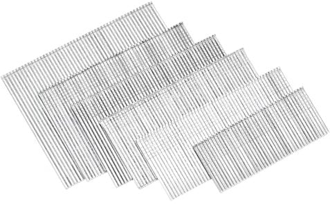 sourcing map 1200Pcs 16 Gauge Brad Nails, 1,1-1/4,1-1/2,1-3/4,2,2-1/2 Length Straight Finishing Nails, Galvanized Carbon Steel Nails for Woodworking Construction Silver Blue