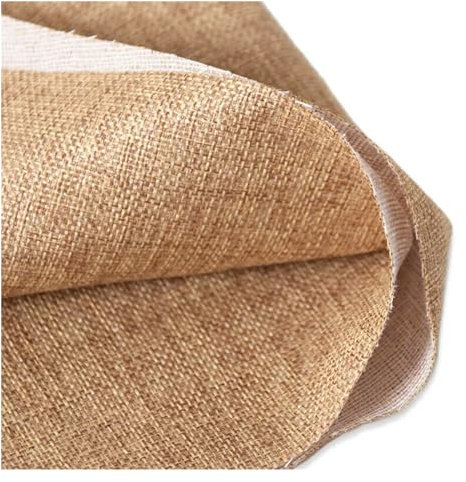 Tissu Acoustique,Toile pour Enceinte Haut-parleur maille tissu lin Vintage et Antique Transparent anti-poussière rétro tissu guitare Audio caisson de basses tissu 1.45x0.5m(Dark Beige)