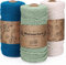 Vautvis 3 Stück Makramee Garn 3mm, Makramee Garn Set, 300g/100 M Rope Garn, Makramee Wolle, 100% Baumwolle, Baumwollkordel, Baumwoll Bastelschnur Für Basteln Stricken Boho Deko DIY Handwerk (B)