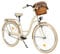 MILORD Damenfahrrad Citybike Komfort Mit Weidenkorb Vintage Fahrrad, 26, 28 Zoll, 1-Gang (Creme-Braun, 26 Zoll)