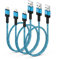 iPhone Charger Cable Short 1FT 3Pack,Apple Charger Cable iPhone Cable USB Fast Charging Lightning Cable Compatible With iPhone 14 Pro Max 13 12/11/XS/XR/X/SE/8 Plus/7/6s,i Pad Mini/Air for Car (Blue)