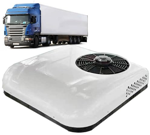 vnmudzeo Aire Acondicionado Inverter para Techo De Autocaravanas, para Camiones Livianos O Pesados, Unidad De Aire Acondicionado para Estacionamiento De Autocaravanas De 12 V 24 V CC,White-12V
