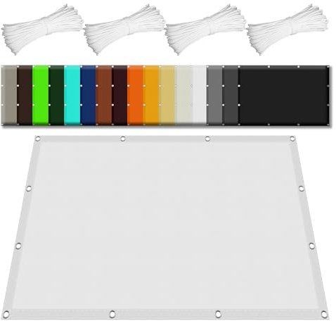 Voile d'ombrage Jardin 4 x 6 m Imperméable 98% UV Protection Toile Ombrage Exterieur pour Pergola avec Oeillets pour Patio Jardin, Terrasse, Extérieur, Balcon, Blanc