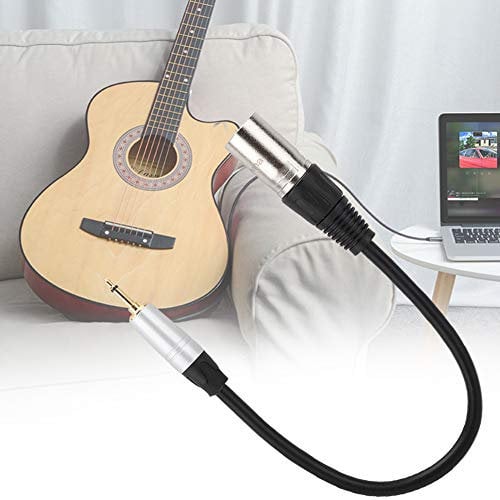 TARSHYRY Microphone Cable Adapter, Xlr Cables PVC Exterior Zinc Alloy Shell Adapter with Gold Plated 3.5mm Mono Male to 3PIN Xlr Male Right Angle for Laptop Speaker Mixer (#1)