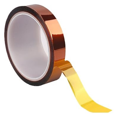 Misuyue Hitzebeständiges Klebeband, 15mm x 33m Kapton Tape, Polyimid Hochtemperaturband für Elektronik, 3D-Drucker Löten, Sublimation und Isolierenden Leiterplatten