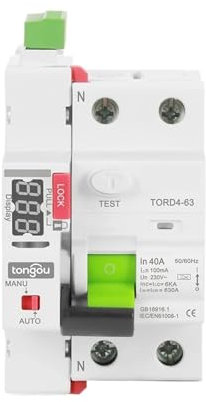 KVEIYIIC Interrupteur modulaire de Type A 6KA 16A/25A/63A 30mA/100mA/300mA Disjoncteur de Fuite 230V(20A)