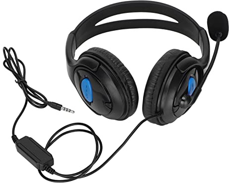 Wakects Cuffie da Gioco Stereo, Cuffie da Gioco con Suono Surround Regolabile Copricapo Microfono con Cancellazione del Rumore con Driver da 40 Mm Spina da 3,5 Mm per PC Laptop Tablet