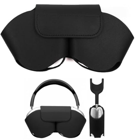 ROKZELT Custodia Cuffie, Pelle Cover Airpods Max, Custodia Airpods Max, Custodia per cuffie, Case per cuffie, Antiurto Resistente ai graffi, Nero