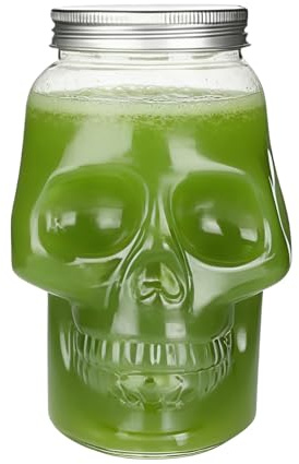 Gruselige Totenkopf-Gläser – 500 ml/800 ml, wiederverwendbarer gruseliger Behälter mit Deckel, Totenkopf-Salzgläser, für Küche, Bad, Picknick, Tisch, Kochen, Haushalt, Outdoor, Camping, Restaurant