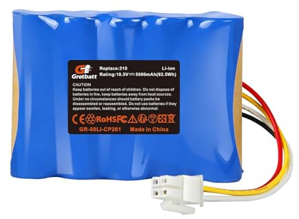 Ersatzakku 18,5V 5000mAh Mähroboter Akku für Husqvarna Automower 310 315 315X Ersatzakku Modell 584 85 28-02 Kompatible mit Gardena Sileno City 250 500 R100Li Sileno+ R130Li R160Li Rasenroboter