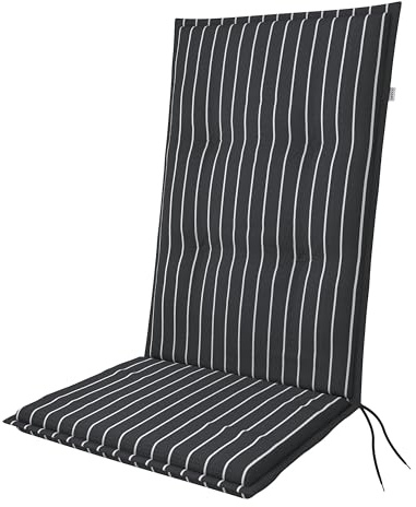 Doppler Hochlehner-Auflage Living, Gartenstuhl-Polster 119x48x6cm | Sitzauflage Gartenstuhl mit hoher Lehne, 6cm dickes Sitzpolster mit Bändern, Baumwoll-Polyester-Mix, Made in Europe