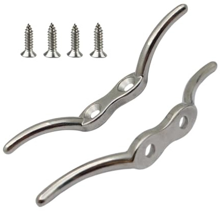 de amarre genérica para mástil de bandera – Fijación inoxidable de 2 piezas – Taquete para cuerda con tornillos, para kayak, canoa, vela pequeña, puente de