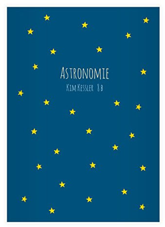 Kartenkaufrausch 8 personalisierte, Himmlische DIN A5 Schulhefte, Schreibhefte mit Sternen Lineatur 9 (liniertes Heft)