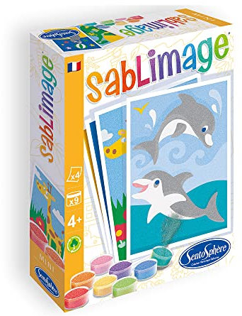 Sentosphere Sandbilder Kreativ-Set Mini für Kinder, Motiv Tiere, Mehrfarbig 8101