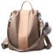 CHARMORE Damen Rucksack Wasserdichte Nylon Schultaschen Anti-Diebstahl Tagesrucksack Schultertaschen (Medium, Braun-1)