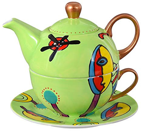Aricola Tea for One - Teeset Vera mit 400ml. Handbemaltes Porzellan Teeservice für eine Person.
