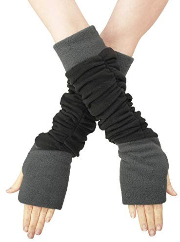 PUREWONDER Damen Armstulpen Pulswärmer Fleece Handstulpen hw34 Schwarz