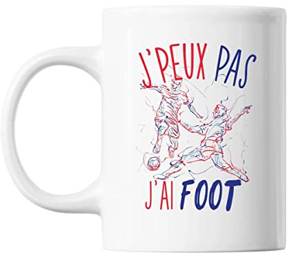 Mug Football france j'peux pas Blanc