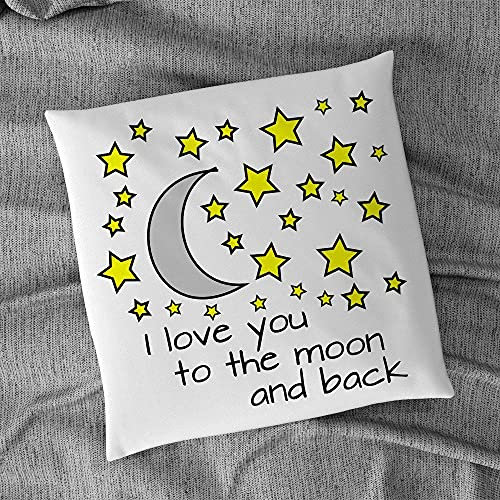 Geschenke-Macher I Love You to The Moon and Back 40x40cm Kissen mit Füllung (Satin)