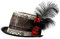 COSDREAMER Unisex Steampunk Top Hats Halloween Costume Hat with Goggles Black … (Schwarz 13, one Size)