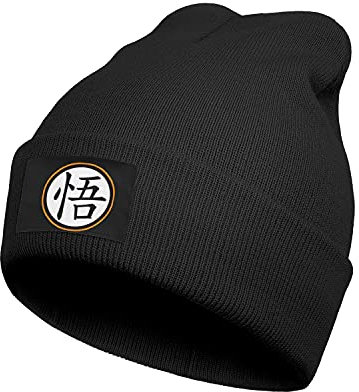 Unisex Watch Caps Anime Wintermütze DBZ Beanie Hüte Goku Knit Hüte Skullies Freizeit Cap, schwarz, Einheitsgröße