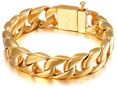 Gualiy Personalisierte Geschenke Männer Armband Edelstahl Herren Armband Personalisiert Gold Panzerkette Armband 20cm