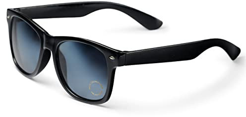 A-VISION Sonnenbrille mit Sehstärke -350 für Kurzsichtigkeit/Myopie/Distance I Polarisierte gläser mit UV Schutz I Schwarze unisex brille vintage look I ** Dies sind keine Lesebrille **