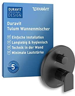 Duravit Tulum Miscelatore monocomando vasca con deviatore per 2 utenze, Rubinetto vasca a incasso, nero opaco