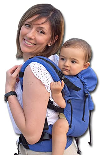 Regolo Baby Monkey Marsupio ergonomico, porta bebe, Essential Blu, zaino porta bambino e neonato (2-48 mesi)