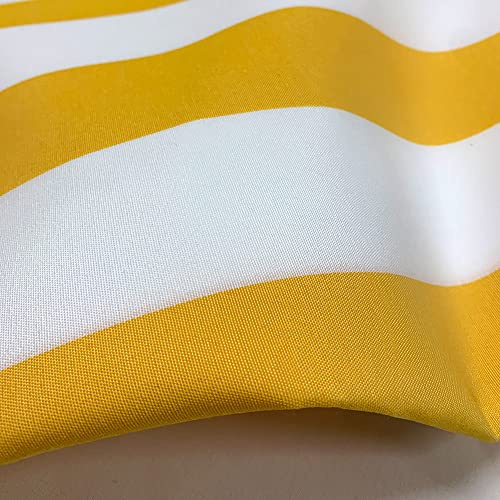 Tela per tende da sole esterno al metro, tessuto per tende da sole esterno, tessuto per tende portoni, balconi, arredi esterni. 11 NEW GIALLO/BIANCO