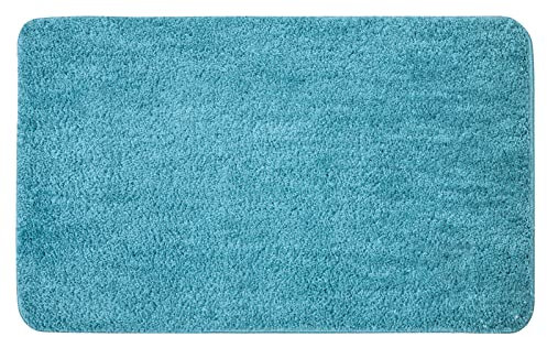 MIULEE Teppich Badematte Badezimmerteppich rutschfest Waschbar Badteppich Bettvorleger Badvorleger Saugfähige Duschvorleger Fussmatte für Wohnzimmer Schlafzimmer Badezimmer 60x90cm Blau-grün