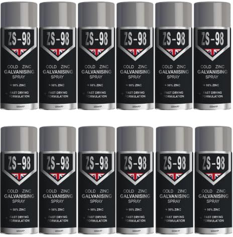 ZS-98 Cold Zinc Bright Galvanising Aerosol Spray Paint 12x500ml