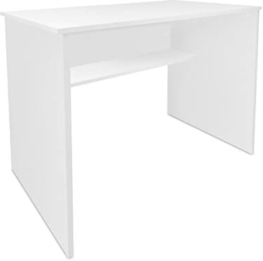 Somnia Descanso - Mesa de Escritorio, Mesas para Ordenador, Acabada en Blanco, Práctica y Funcional, Medidas: 90 cm (Ancho) x 49,5 cm (Fondo) x 77 cm (Alto), Madera, 90 x 49,5 x 77 cm