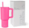 Simple Modern Mug Isotherme avec Poignée et Paille | Gourde Isotherme en Acier Inoxydable | Vaso de viaje para café helado | Trek | 890ml | Raspberry Vibes