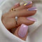 24 Pièces Faux Ongles Court Carrés Français Ongles à Coller Violet Brillant Acrylique Bâton sur Ongles Artificiel Press on Nails Reutilisable pour Femmes et Filles DIY Manucure Salon