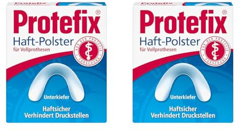 Protefix Haft-Polster für Vollprothesen - Unterkiefer - Wirksamer Schutz vor Druckstellen und Entzündungen - 30 Haft-Polster (Packung mit 2)