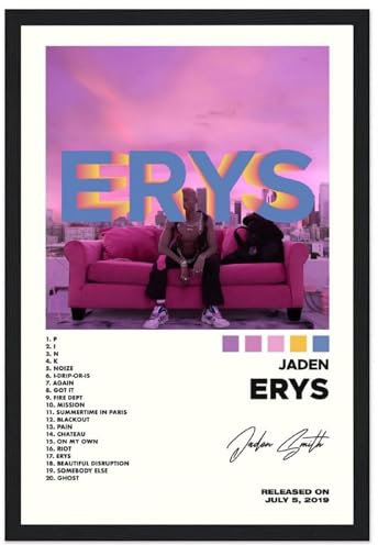 klouds ERYS Poster, Jaden Smith Poster, dekorativ, gerahmt, Leinwandposter, Wandkunst, Raumdekoration, modernes ästhetisches Poster, 20 x 30 cm