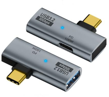 Chenyang Adaptateur 2 en 1 USB C vers USB 3.2 avec Port de Charge 100W - Transfert de Données Rapide et Charge OTG
