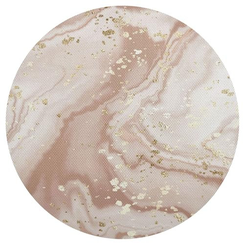Rose Gold Marble Round Placemats, Non Slip Heat Resistant Placemats, Table Matts Washable, Placemats for Table