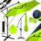 KESSER® Parasol déporté solaire LED en aluminium - Diamètre : 350 cm - Avec housse et télécommande - Manivelle avec support - Fonction 360 ° - Protection UV - Aluminium - Imperméable - Parasol de