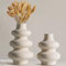 Keramik Vase - 2 Set of beige Runde Vase für Moderne Heimdekoration,Böhmische Deko Vasen,Vase für Bauernhaus Dekoration,Hochzeit Esszimmer Büro Mittelstück Dekoration