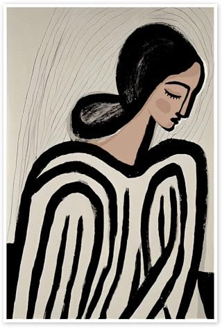 Aura Poster von treechild 70 x 100 cm Beige Figurative Kunst Wanddeko