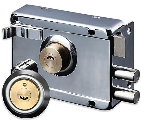 siduytin Außen Eisen Versicherungsschloss Haushalt Haustür Vorhängeschlösser Zubehör Anti Diebstahl Home Heavy Duty Sicherheitsausrüstung, Links offen mit Kante