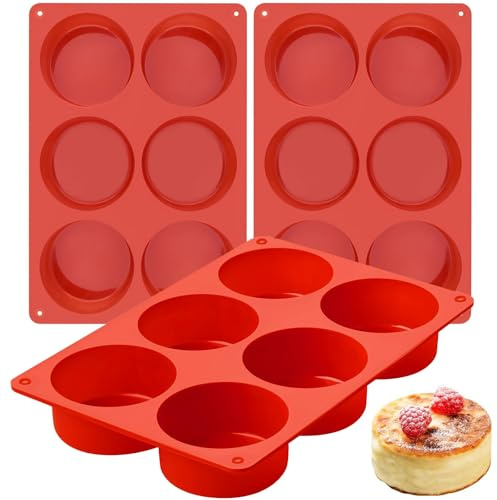 Silicone Egg Molds Frittata Pan, 3 Inch Deep Starbuc Egg Bites Molds Dash Silicone Cups Sous Vide Mold Round Rolls Tray for Breakfast Sandwiches Omelets Dinner Rolls Baking