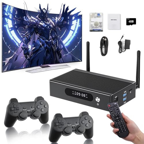 Retro Game Console X3 pro Super Console with 2 Wireless Controllers Built-in 50000/60000/70000+ Games, 8K Emualtor Video Console with 500G HDD, Arcade Gaming Console with BT5.0,5G,WiFi (128g)
