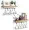VINCOURNA 2-set Mug Holder Shelves,Kitchen Shelf with 10 Adjustable Mug Holders,Kitchen Shelves Wall Mounted Mug Organiser Coffee Station Organizer for Cooking Utensils,towels & Cups-Carbonized Black