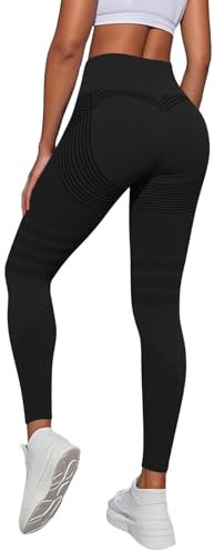 Anti Cellulite Leggings Damen High Waist Elastische Sporthose Lang Blickdicht Kompressions Yogahose, Po Push-up Hose, Shape Fitness Hose für Gym Sport Yoga