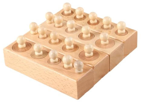 Gatuida Holzspielzeug Zylinder Steckspiel Lernspielzeug für Frühe Montessori Knopfzylinder Steckspiel für Jungen Mädchen Ab Jahren aus Sicherem Holz Pädagogisch Wertvoll Fördert
