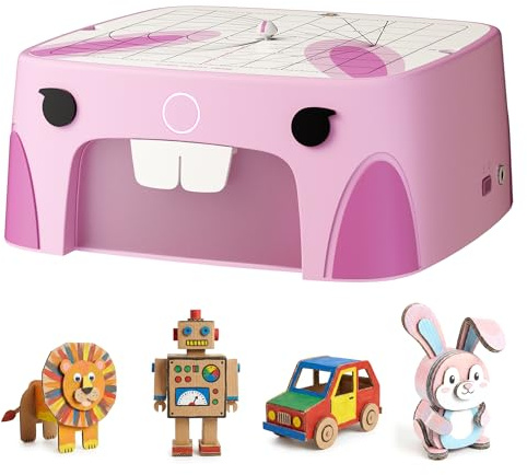 Kartonschneider Kinder Spielzeug ab 3 Jahren | Sicheres DIY Karton Werkzeug & STEM Spielzeug | Karton & Pappe upcyceln für kreative 3D-Modelle – ideal Geschenkideen für Zuhause und Schule