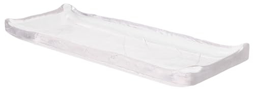 GARVALON Plateau en Verre Transparent Grand Format pour Sushi et Desserts, Assiette de Service Rectangulaire en Verre, Vaisselle Japonaise pour Buffet, Restaurant et Usage Quotidien